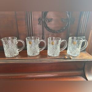 Paul Sebastian Lead Crystal Mugs/Cups/Glasses - Set of 4 - Beautiful